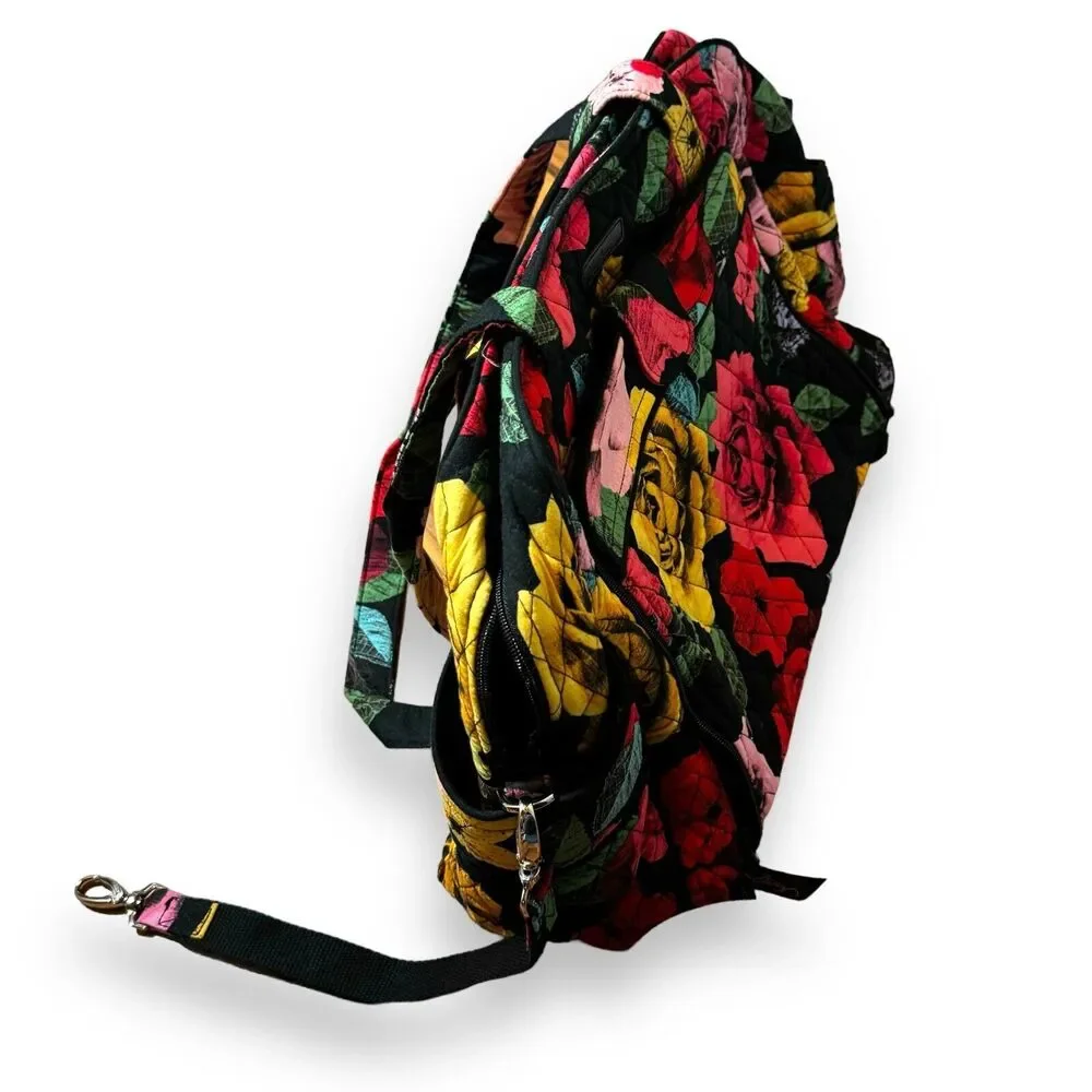 Vera Bradley Ultimate Baby Diaper Overnight Bag Quilted Roses Floral Pockets